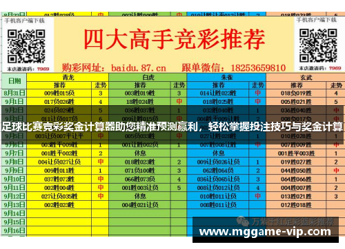 足球比赛竞彩奖金计算器助您精准预测赢利,轻松掌握投注技巧与奖金计算 足球比赛竞彩奖金计算器助您精准预测赢利,轻松掌握投注技巧与奖金计算